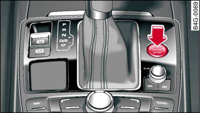 Centre console: START ENGINE STOP button